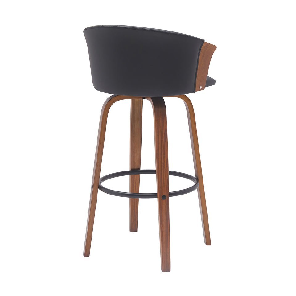 Diana Swivel Walnut Wood Bar Stool