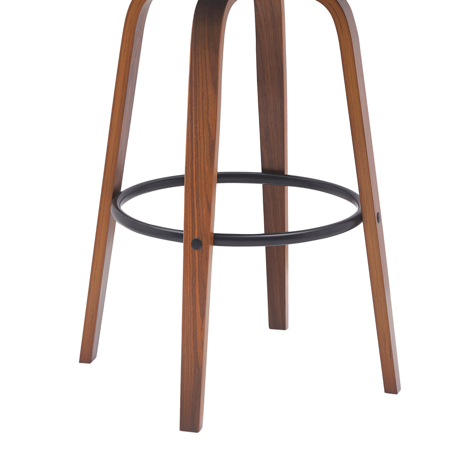 Diana Swivel Walnut Wood Bar Stool