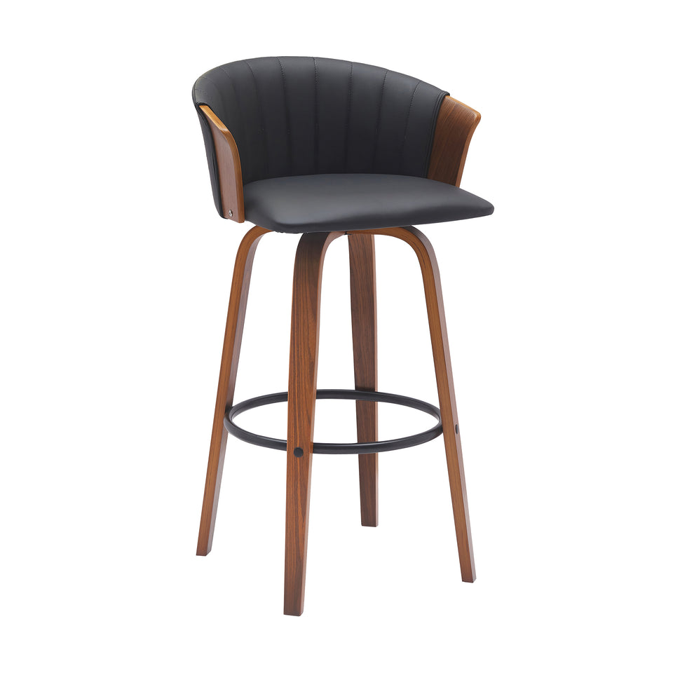 Diana Swivel Walnut Wood Bar Stool