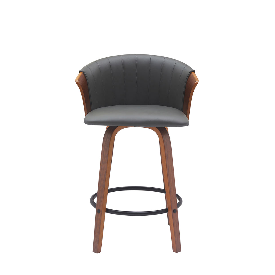 Diana Swivel Walnut Wood Counter Stool