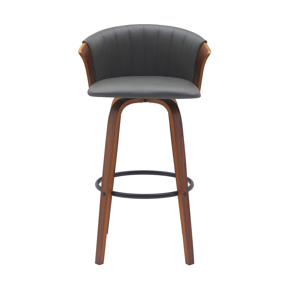 Diana Swivel Walnut Wood Bar Stool