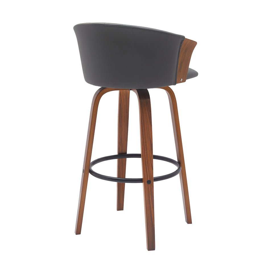 Diana Swivel Walnut Wood Bar Stool
