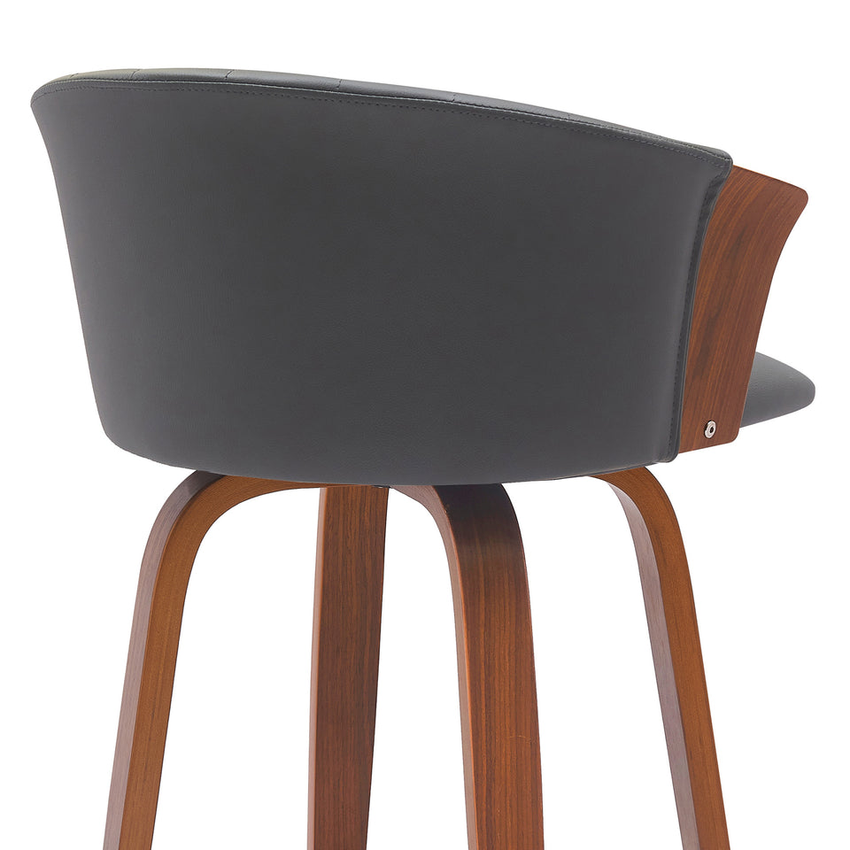 Diana Swivel Walnut Wood Bar Stool