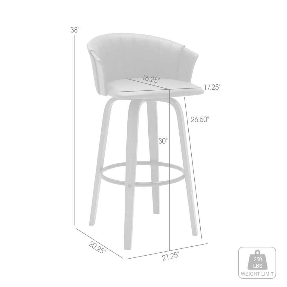 Diana Swivel Walnut Wood Bar Stool