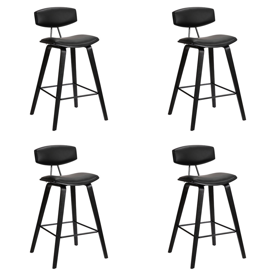 Fox Mid-Century Modern Bar Stool - Set of 4