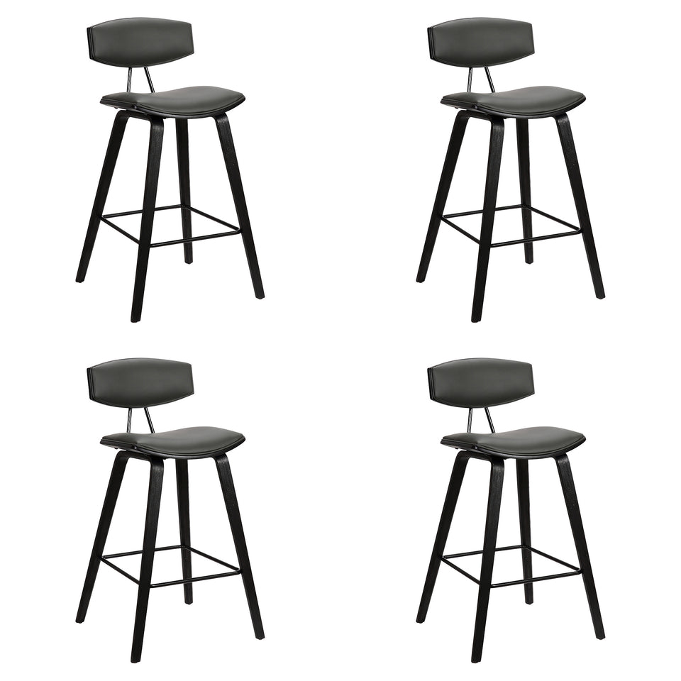 Fox Mid-Century Modern Bar Stool - Set of 4