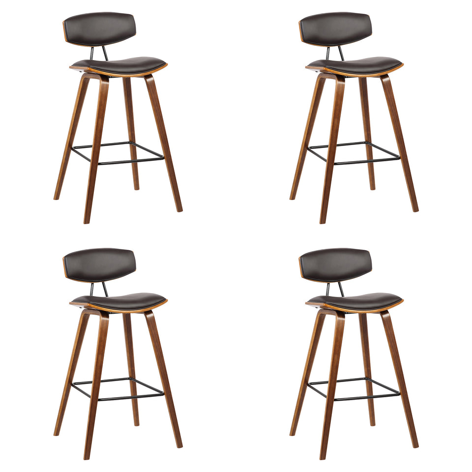 Fox Mid-Century Modern Bar Stool - Set of 4