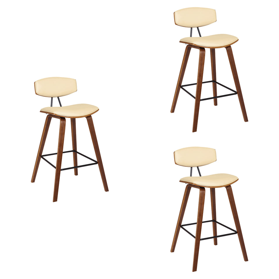 Fox Mid-Century Modern Bar Stool - Set of 3