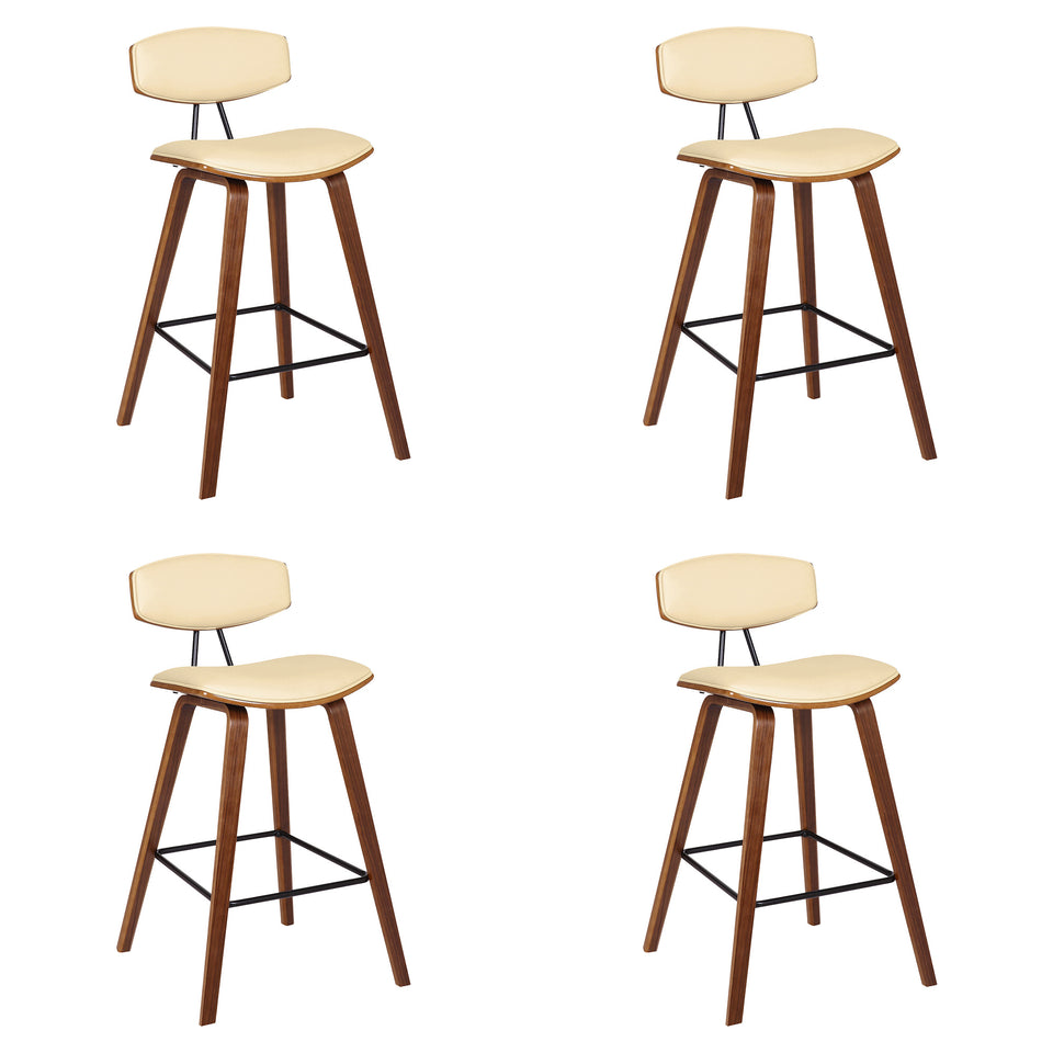 Fox Mid-Century Modern Bar Stool - Set of 4