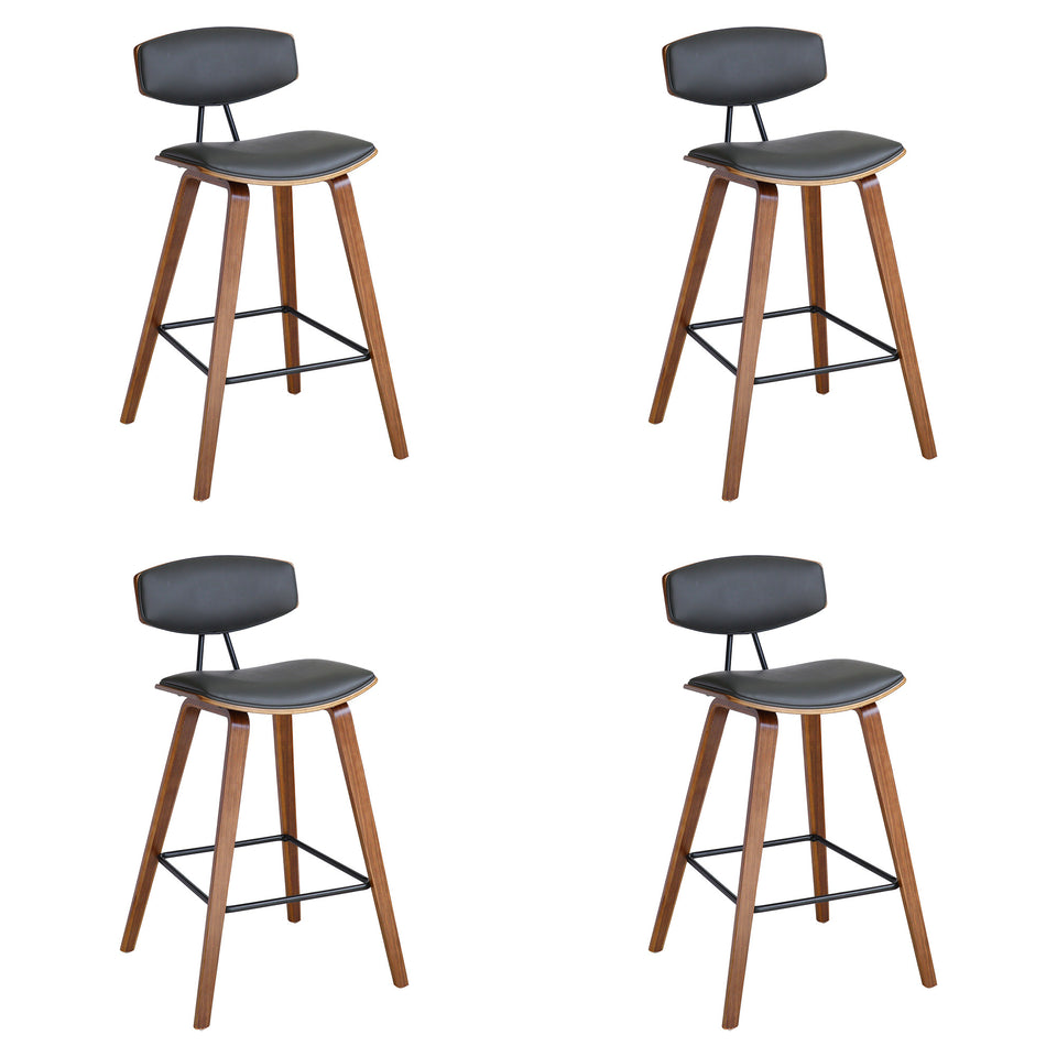 Fox Mid-Century Modern Bar Stool - Set of 4