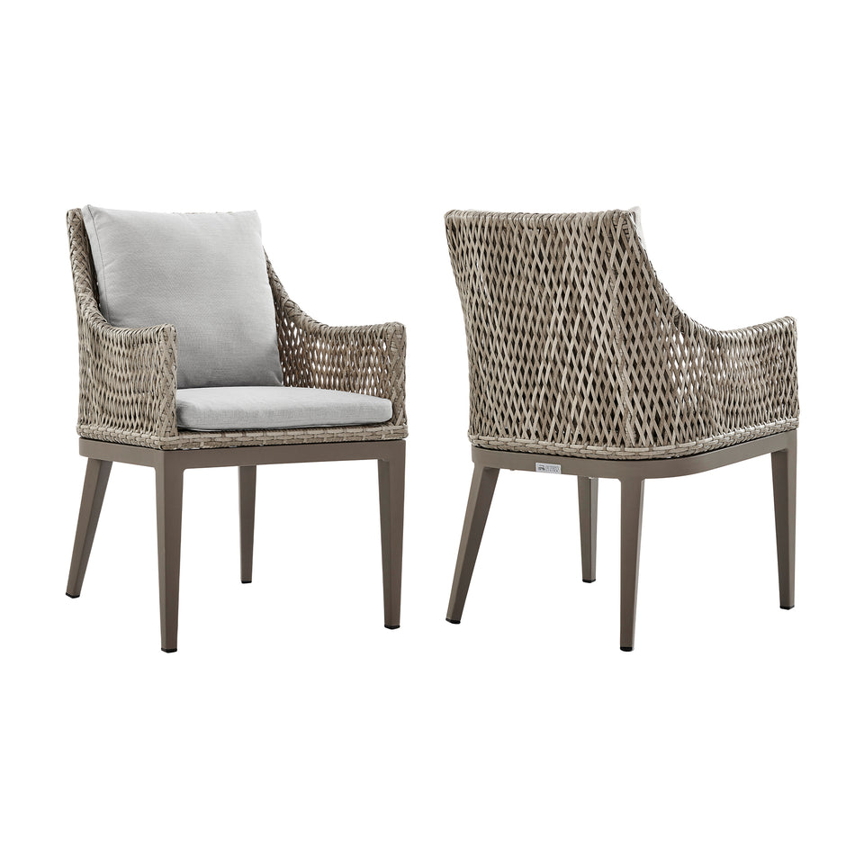 Grenada Wicker and Aluminum Dining Chair - Set of 2
