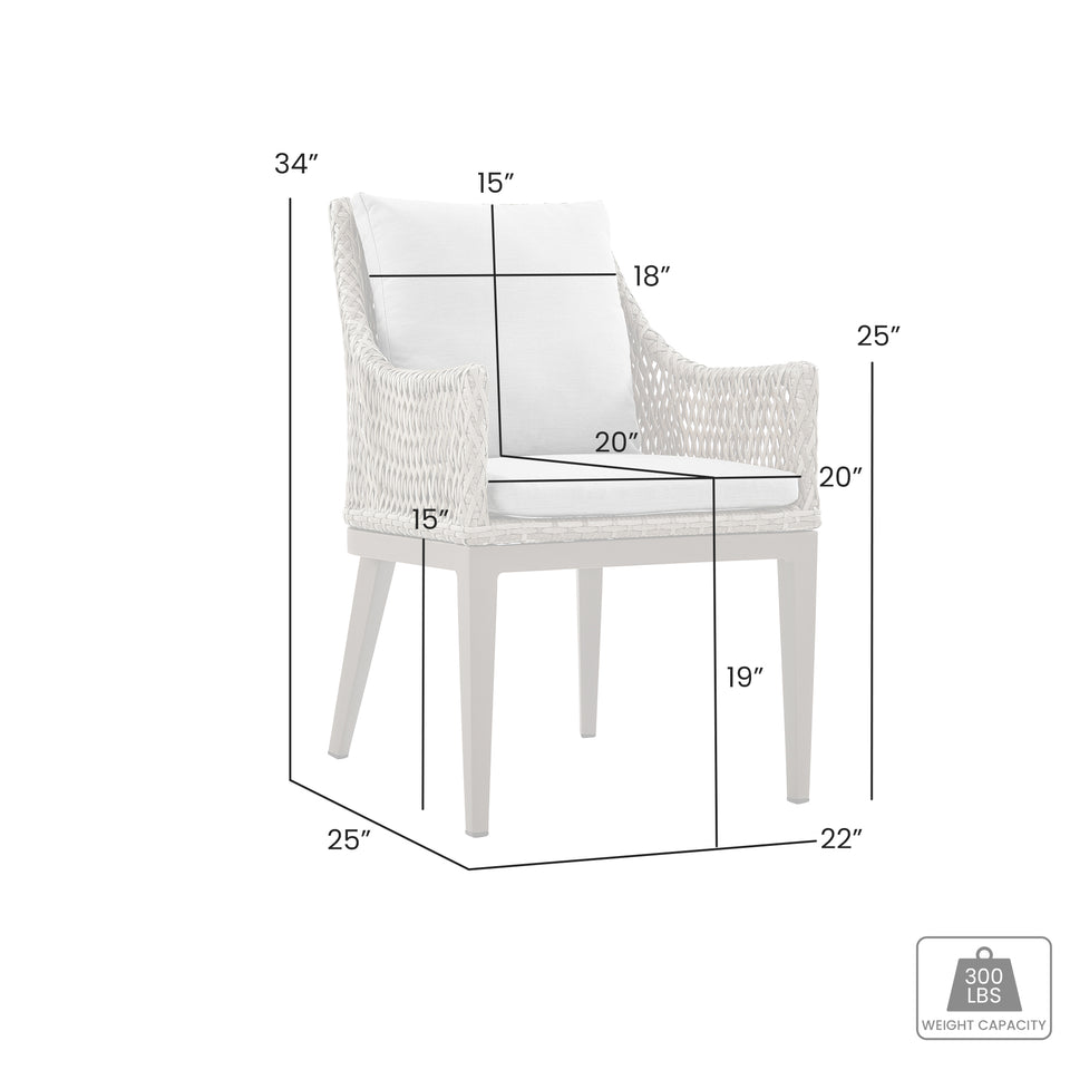 Grenada Wicker and Aluminum Dining Chair - Set of 2