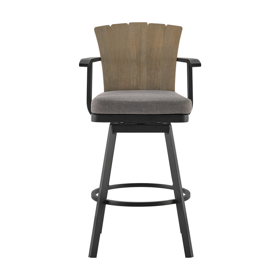 Hazel Outdoor Swivel Bar Stool