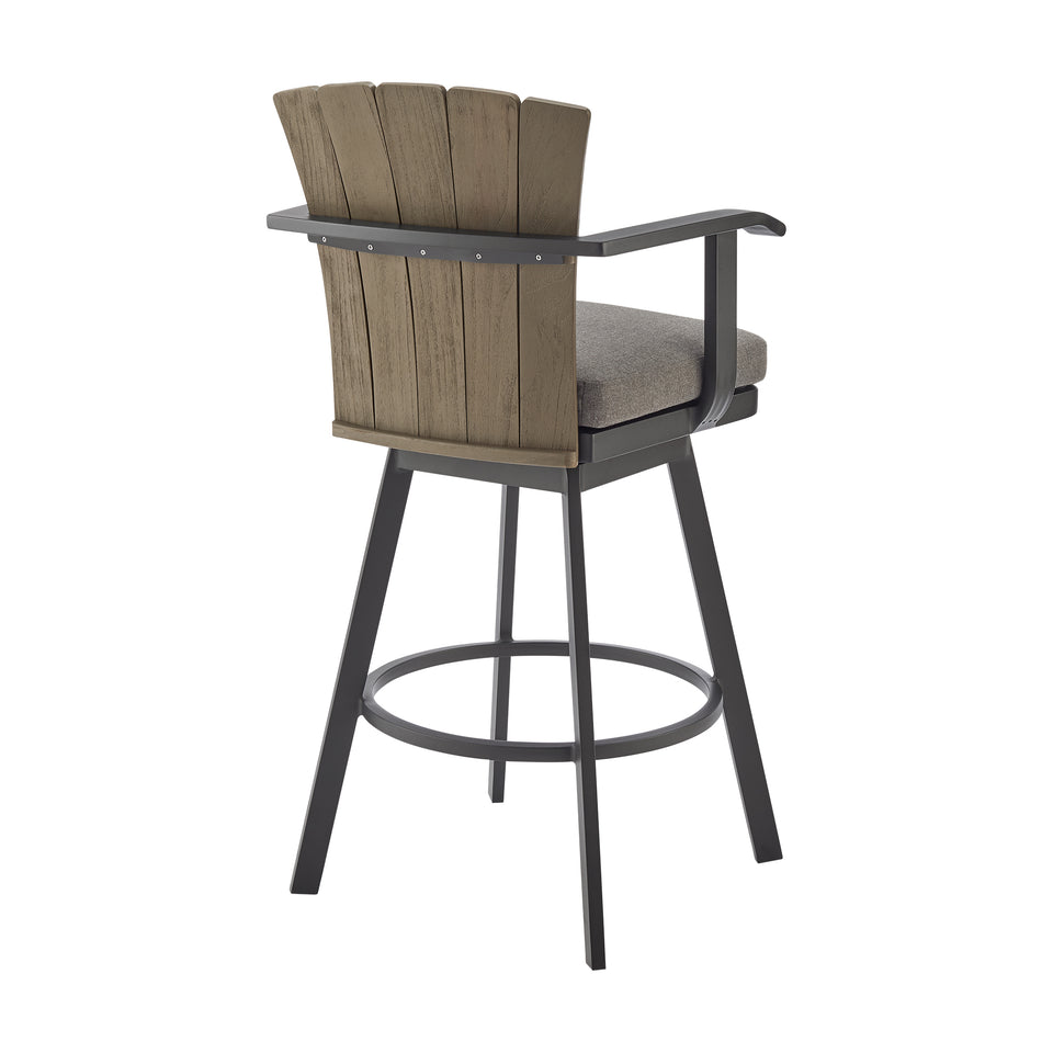 Hazel Outdoor Swivel Bar Stool