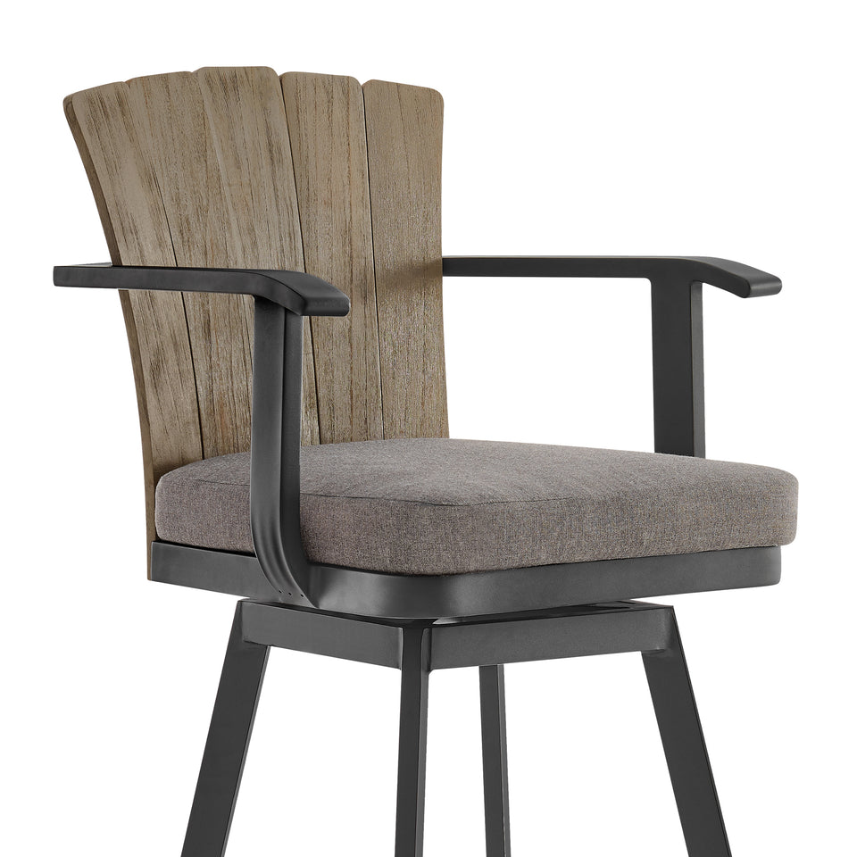 Hazel Outdoor Swivel Bar Stool