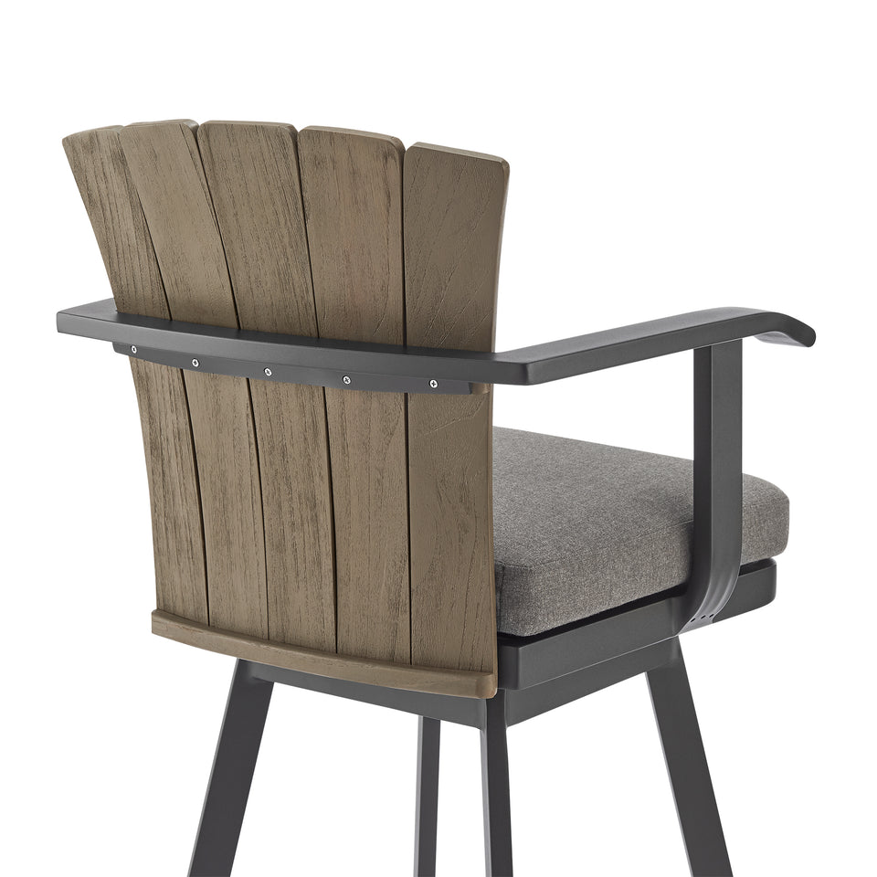 Hazel Outdoor Swivel Bar Stool