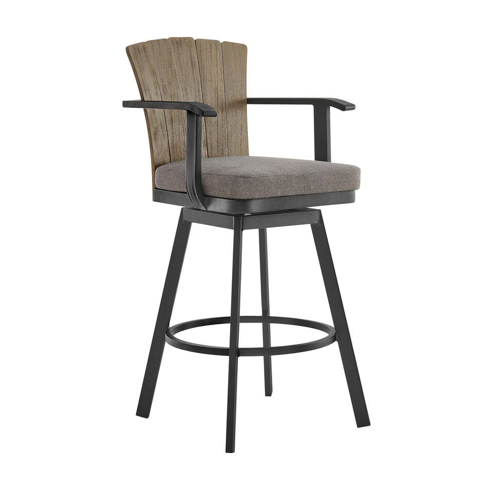 Hazel Outdoor Swivel Bar Stool