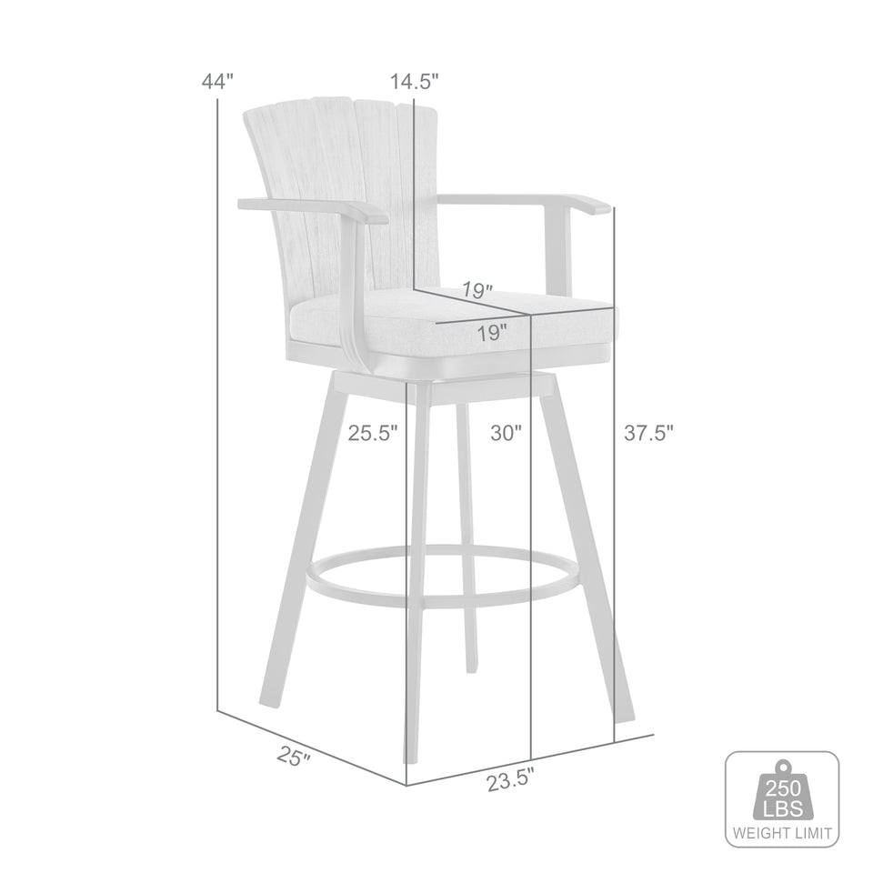 Hazel Outdoor Swivel Bar Stool