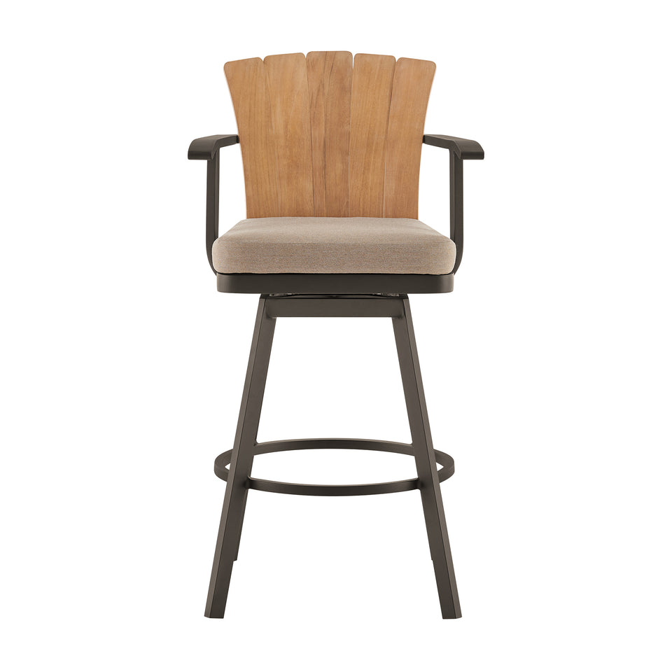 Hazel Outdoor Swivel Bar Stool