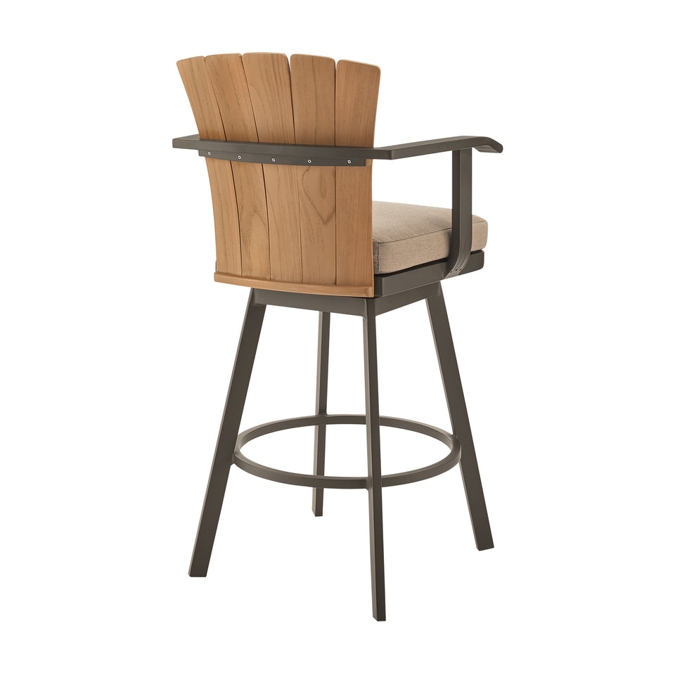 Hazel Outdoor Swivel Bar Stool