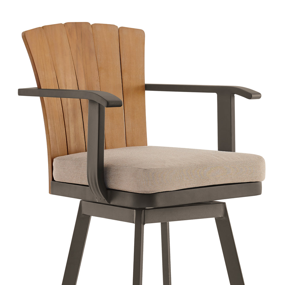 Hazel Outdoor Swivel Bar Stool