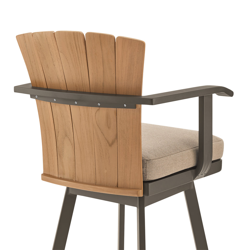 Hazel Outdoor Swivel Bar Stool