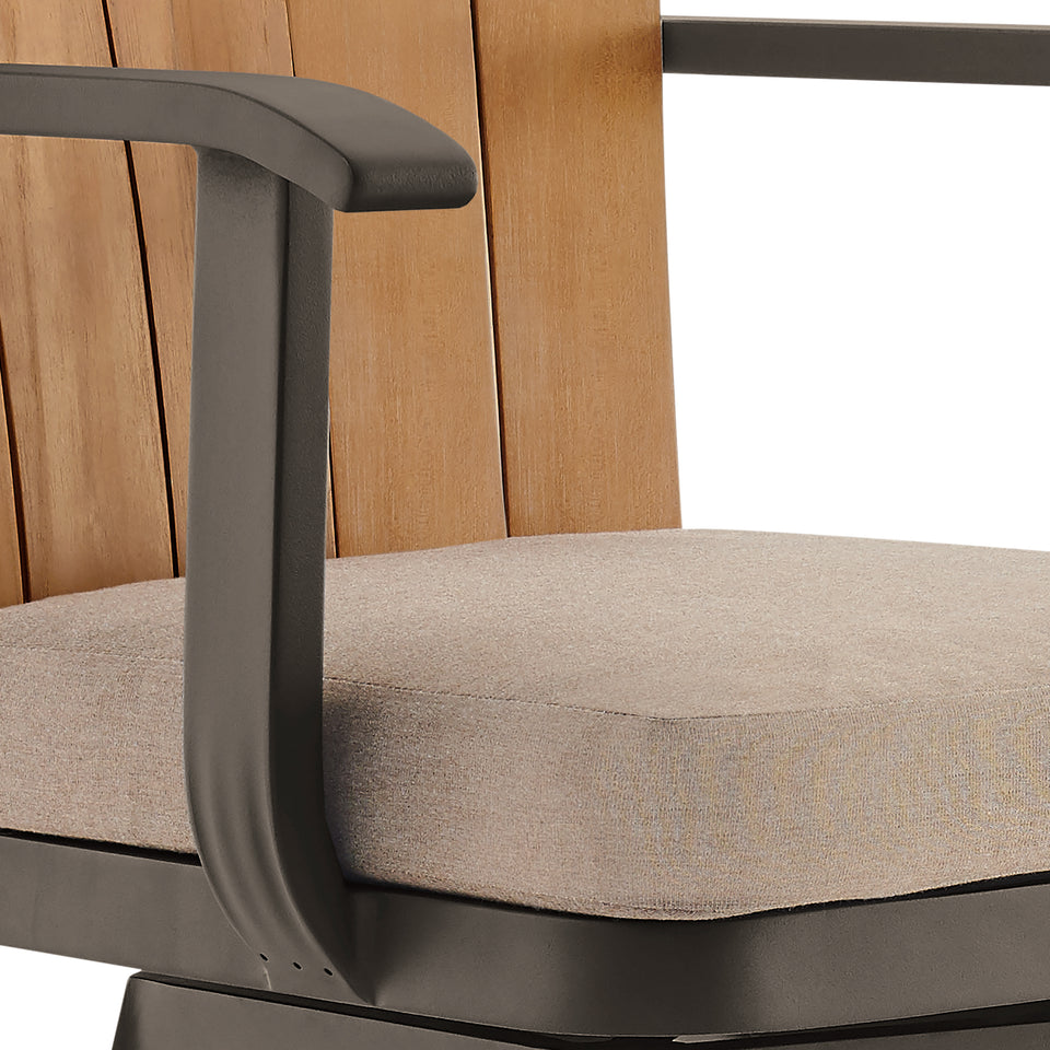 Hazel Outdoor Swivel Bar Stool