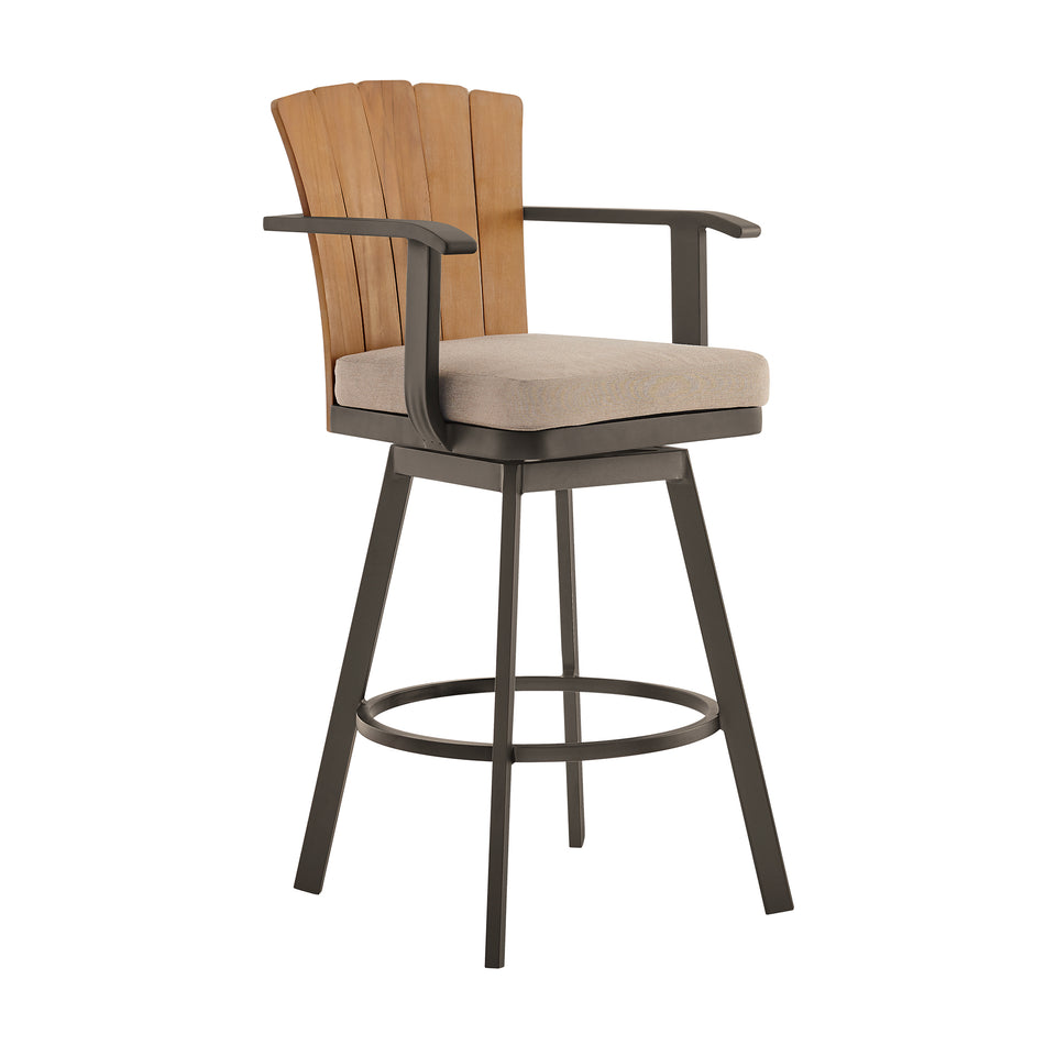Hazel Outdoor Swivel Bar Stool