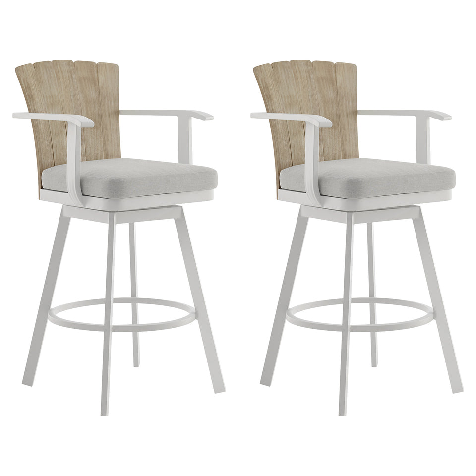 Hazel Outdoor Swivel Counter Stool - Set of 2