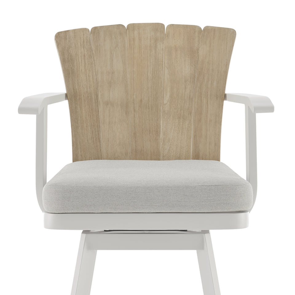 Hazel Outdoor Swivel Bar Stool
