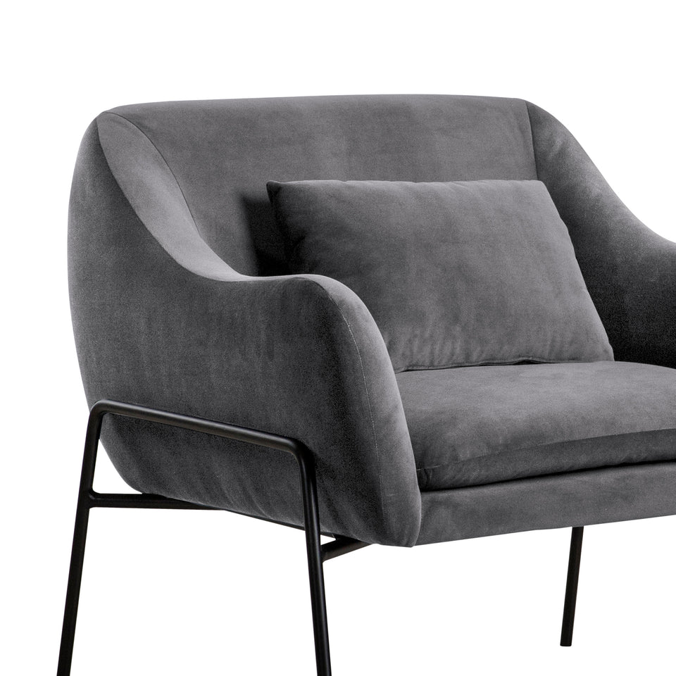 Karen Velvet Modern Accent Chair