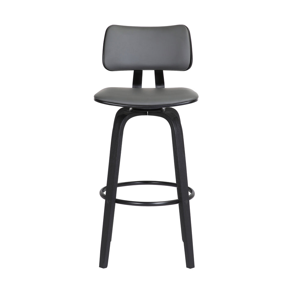 Pico Upholstered Wood Swivel Bar Stool