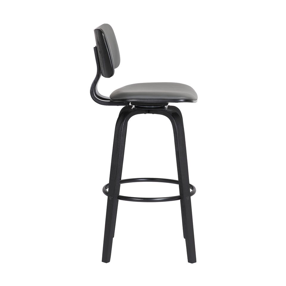 Pico Upholstered Wood Swivel Bar Stool