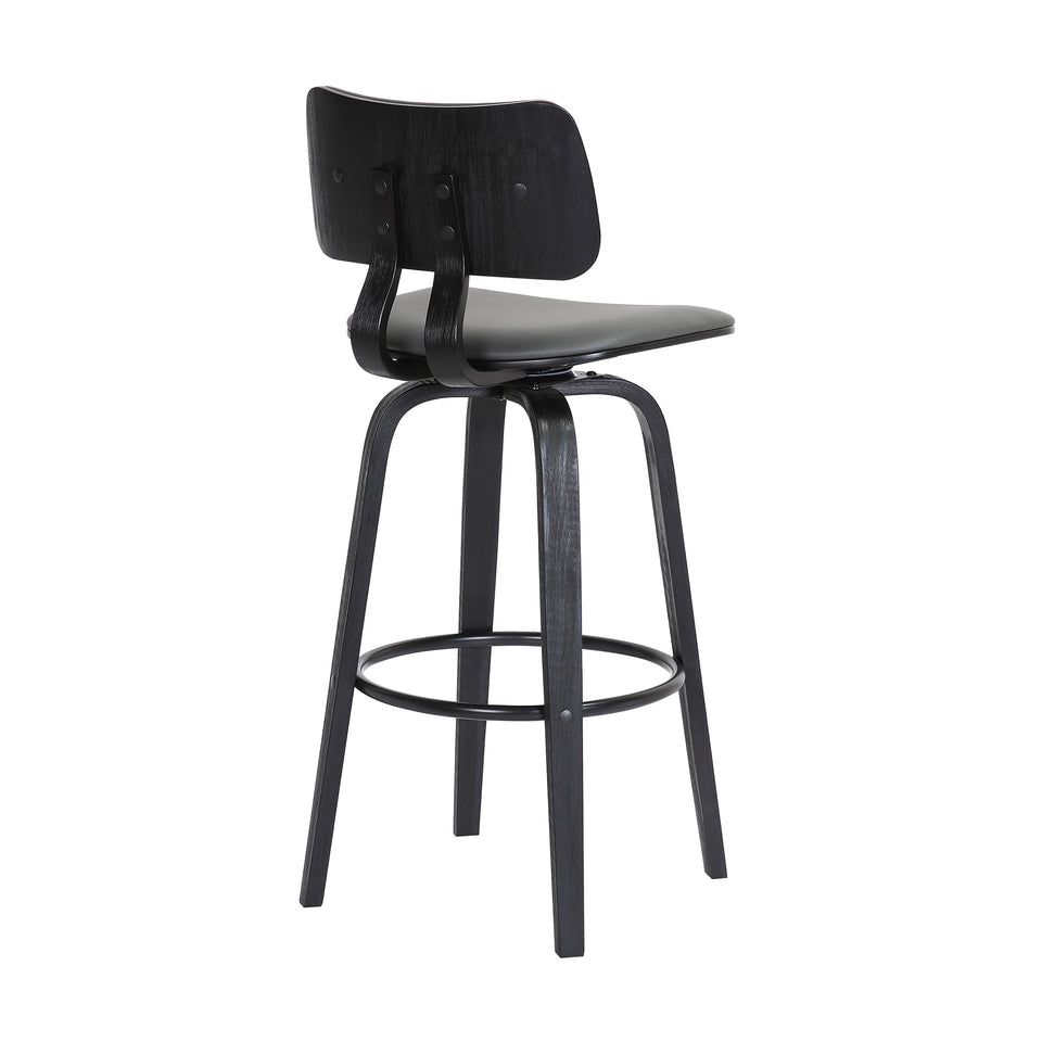 Pico Upholstered Wood Swivel Bar Stool