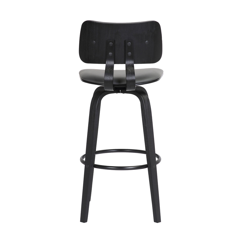 Pico Upholstered Wood Swivel Bar Stool