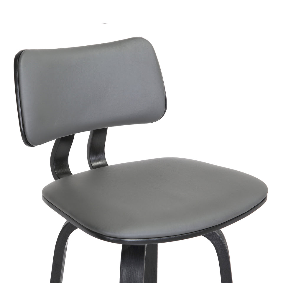 Pico Upholstered Wood Swivel Bar Stool