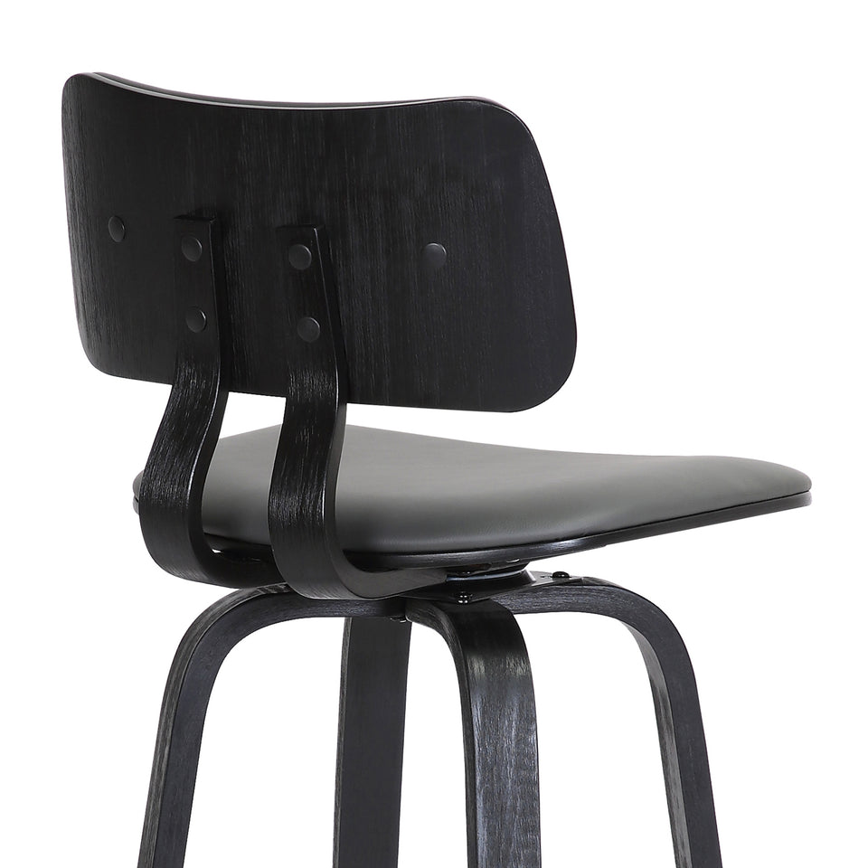 Pico Upholstered Wood Swivel Bar Stool
