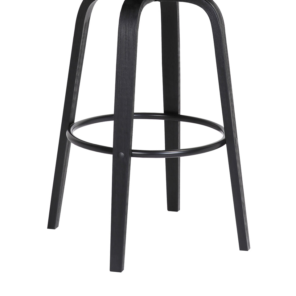 Pico Upholstered Wood Swivel Bar Stool