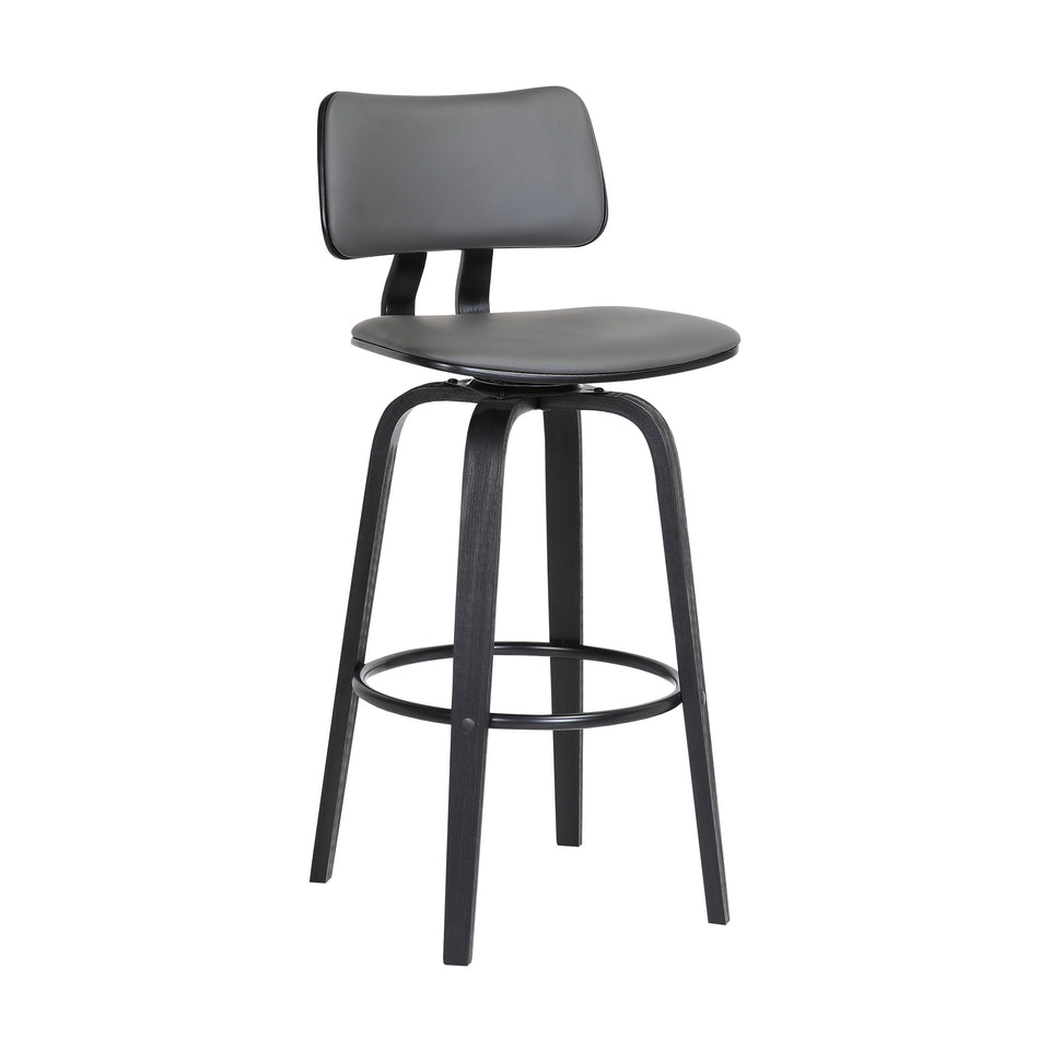 Pico Upholstered Wood Swivel Bar Stool