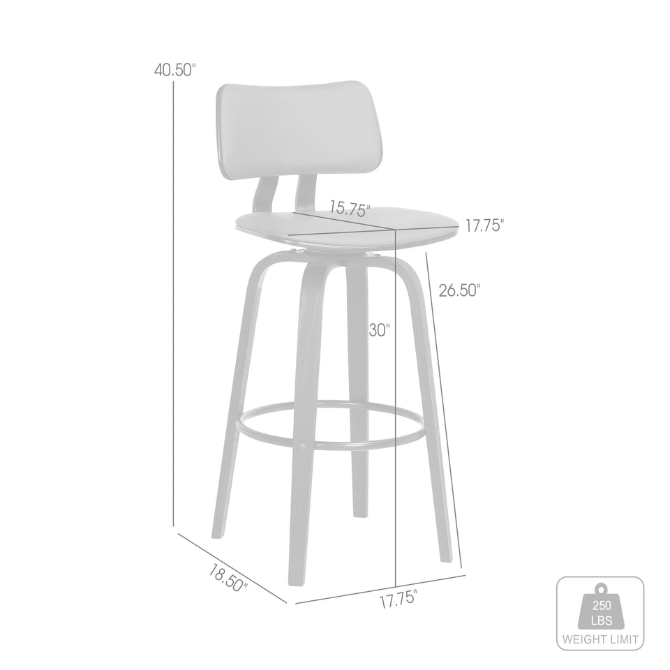 Pico Upholstered Wood Swivel Bar Stool