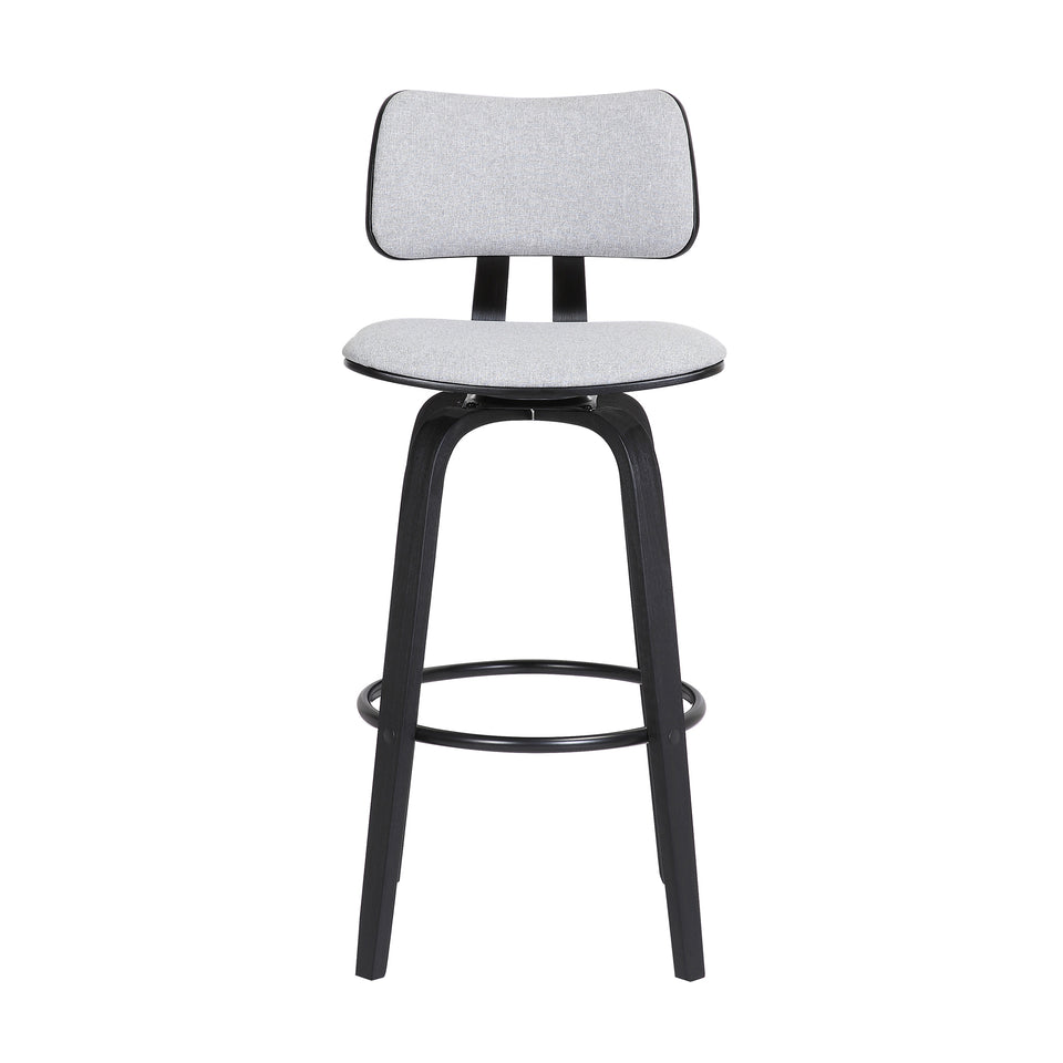 Pico Upholstered Wood Swivel Bar Stool