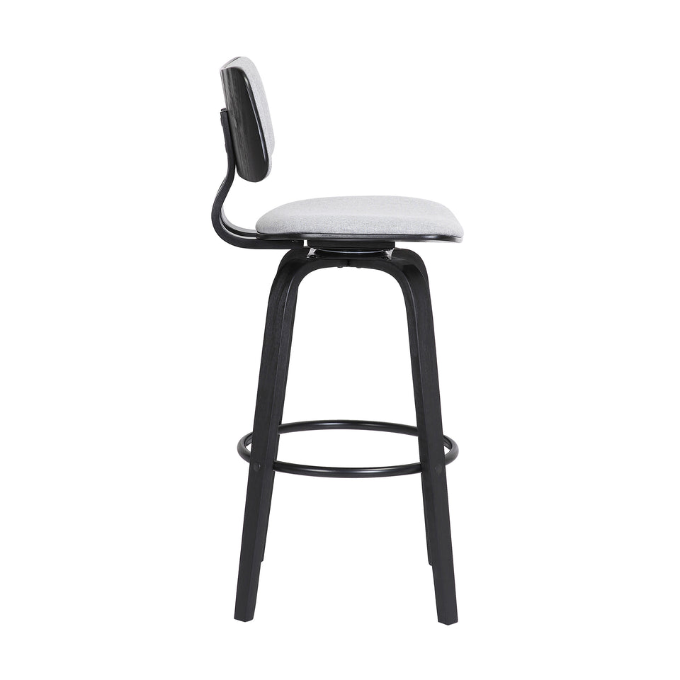 Pico Upholstered Wood Swivel Bar Stool