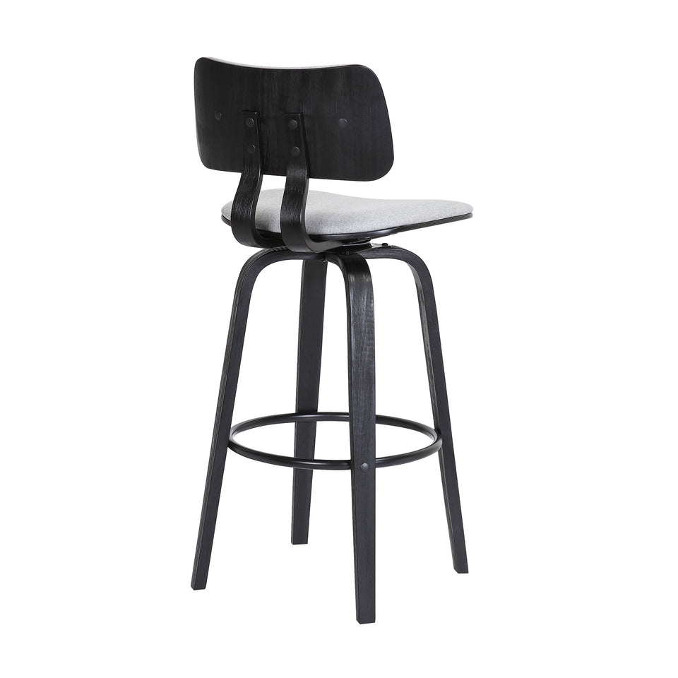 Pico Upholstered Wood Swivel Bar Stool