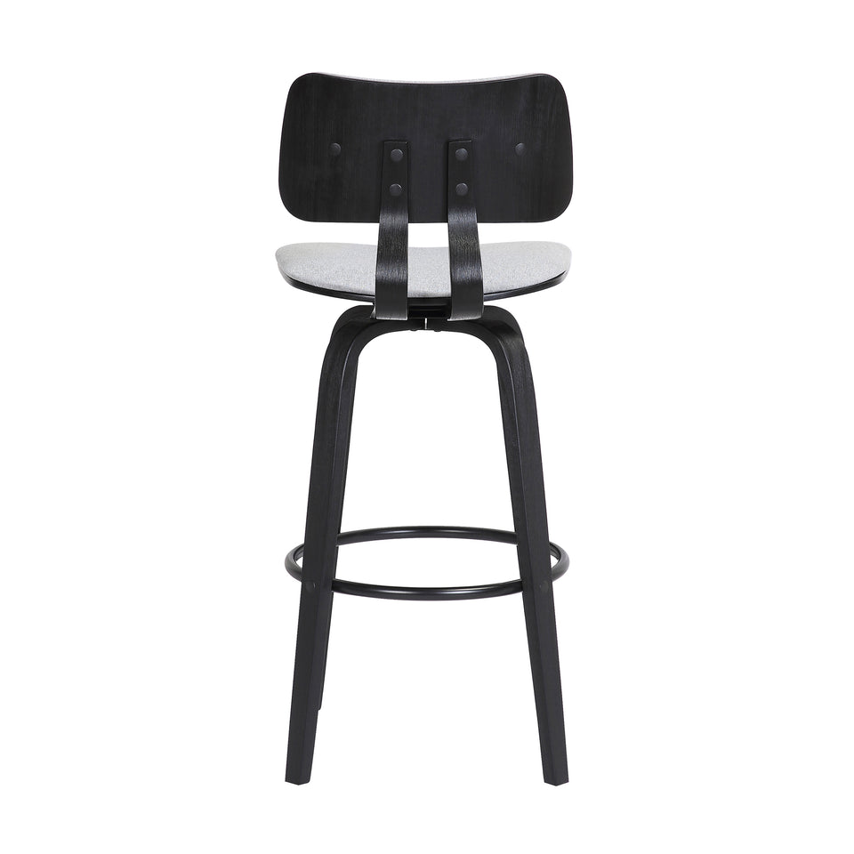 Pico Upholstered Wood Swivel Bar Stool