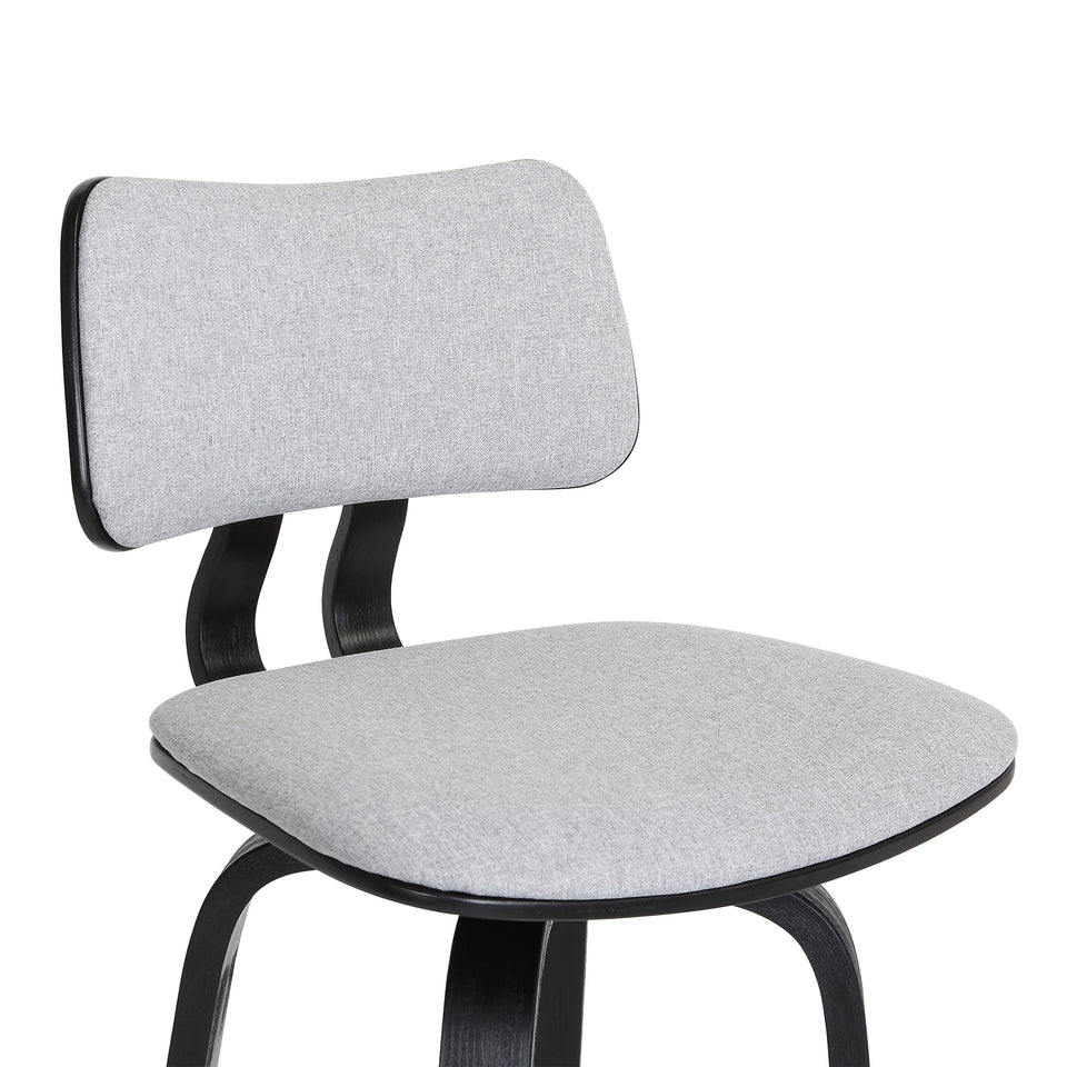 Pico Upholstered Wood Swivel Bar Stool