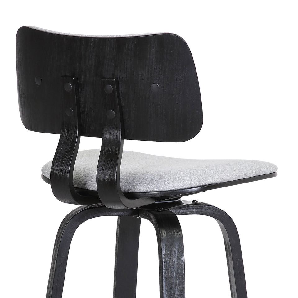 Pico Upholstered Wood Swivel Bar Stool