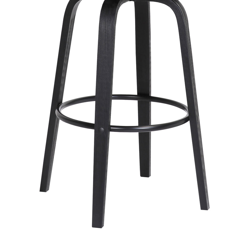 Pico Upholstered Wood Swivel Bar Stool