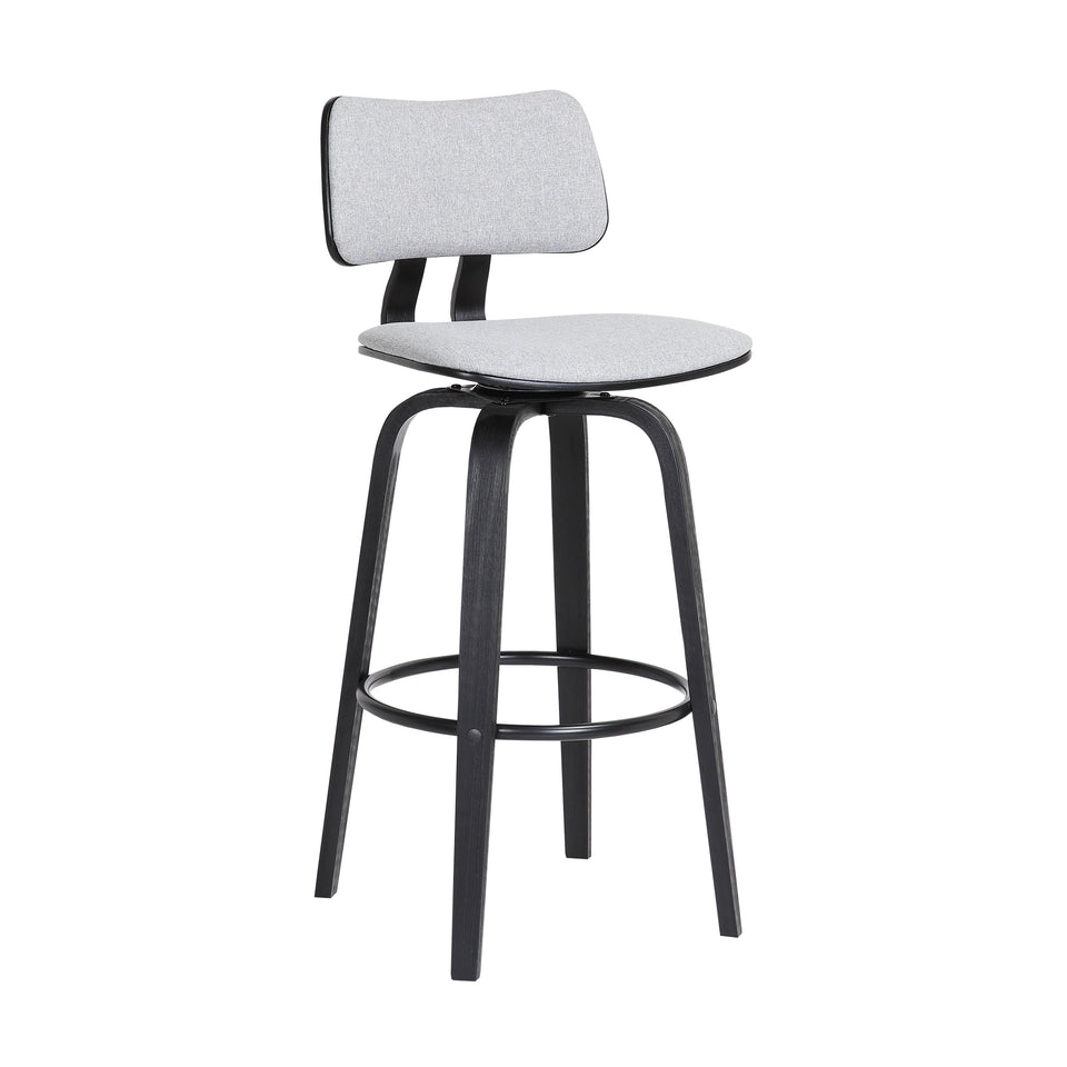 Pico Upholstered Wood Swivel Bar Stool