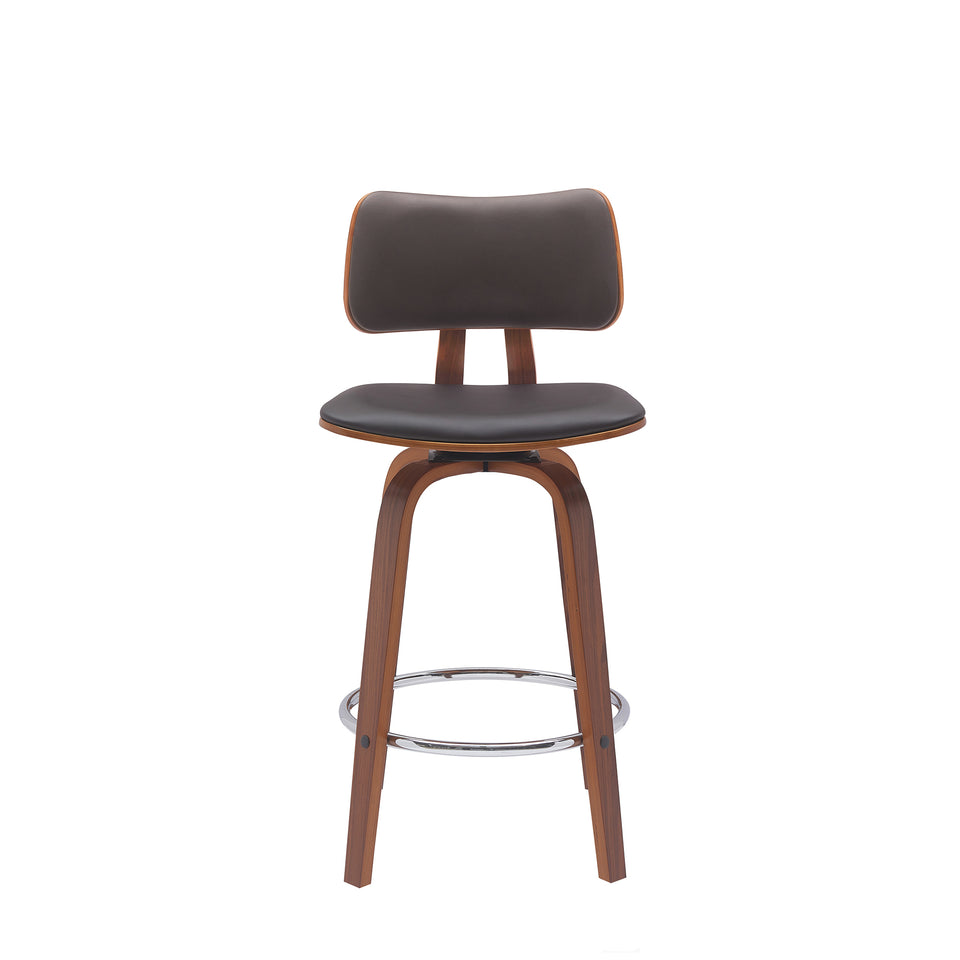 Pico Upholstered Wood Swivel Bar Stool