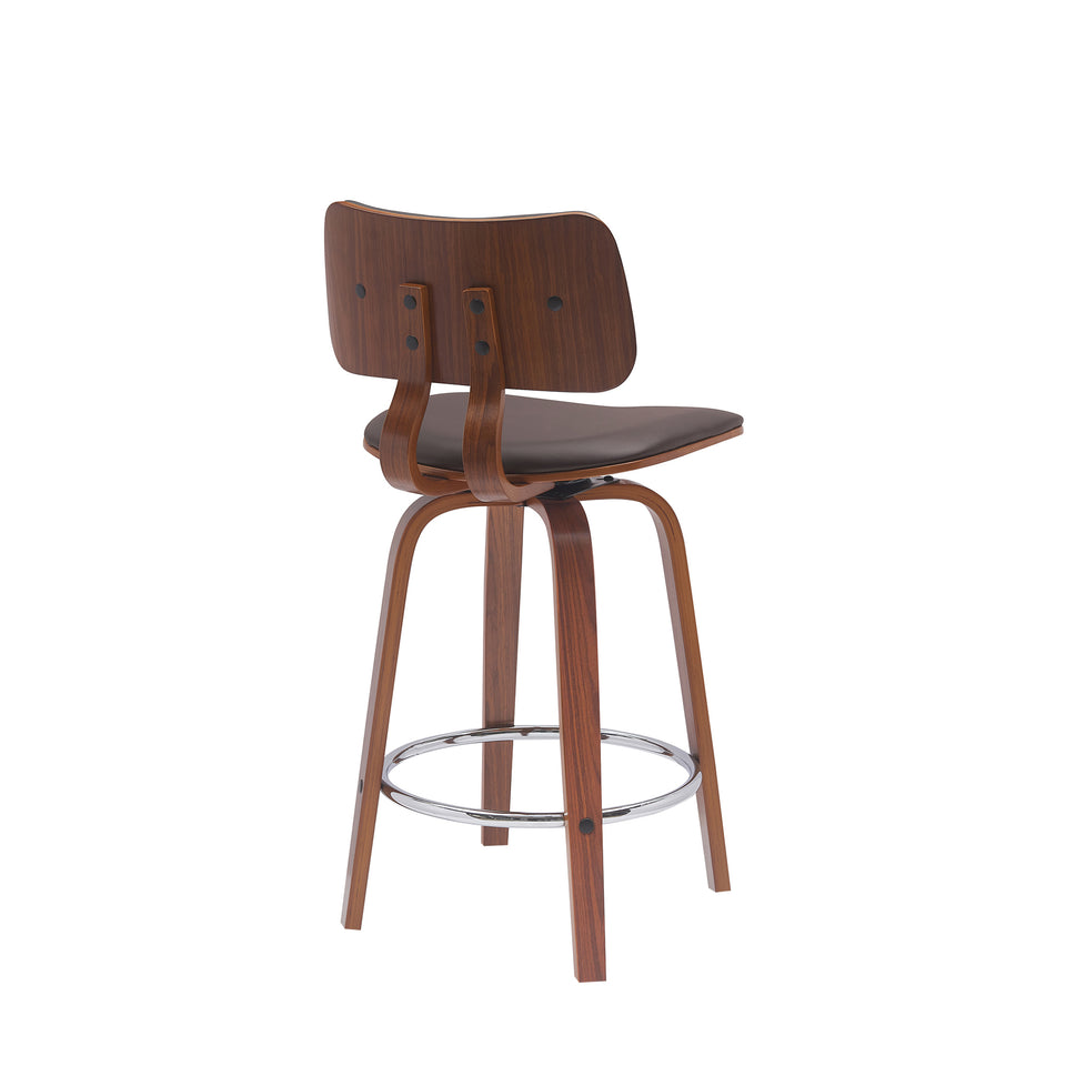 Pico Upholstered Wood Swivel Bar Stool